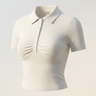 Bravett Ruched Polo Crop Top — Sculpted Streets, Your Signature Look