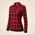 Brivale Checkered Polo Top, Red, size M