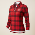 Brivale Checkered Polo Top, Red, size XL