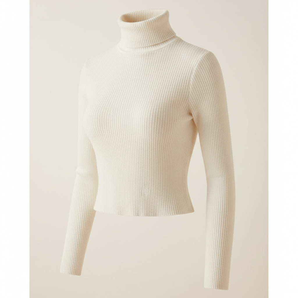 Brivale Ribbed Crop Top, White, size S
