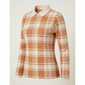 Brivale Checkered Polo Top, Apricot, size M