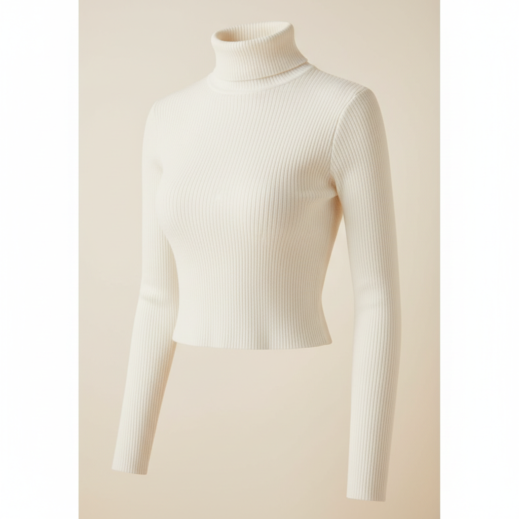 Brivale Ribbed Crop Top, White, size M