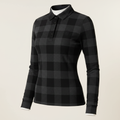 Brivale Checkered Polo Top, Black, size L